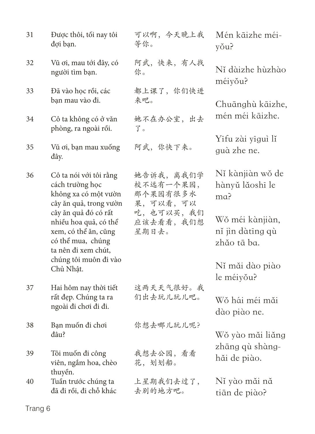 3000 Câu đàm thoại tiếng Hoa - Phần 16 trang 6