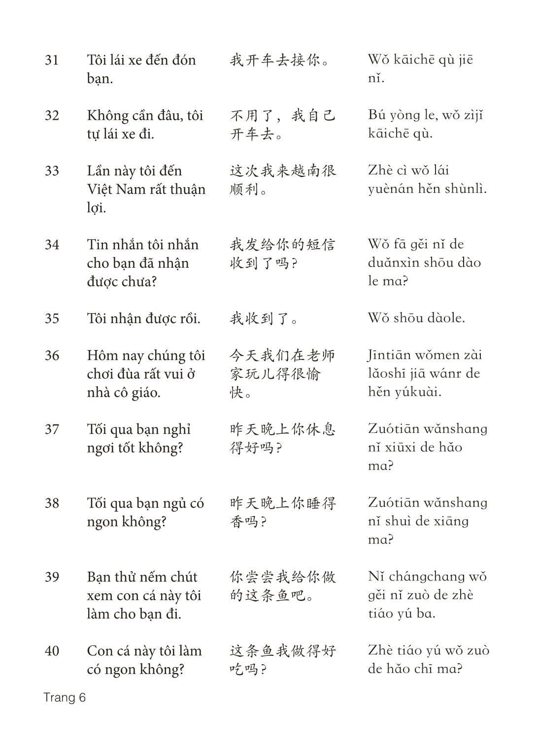 3000 Câu đàm thoại tiếng Hoa - Phần 17 trang 6
