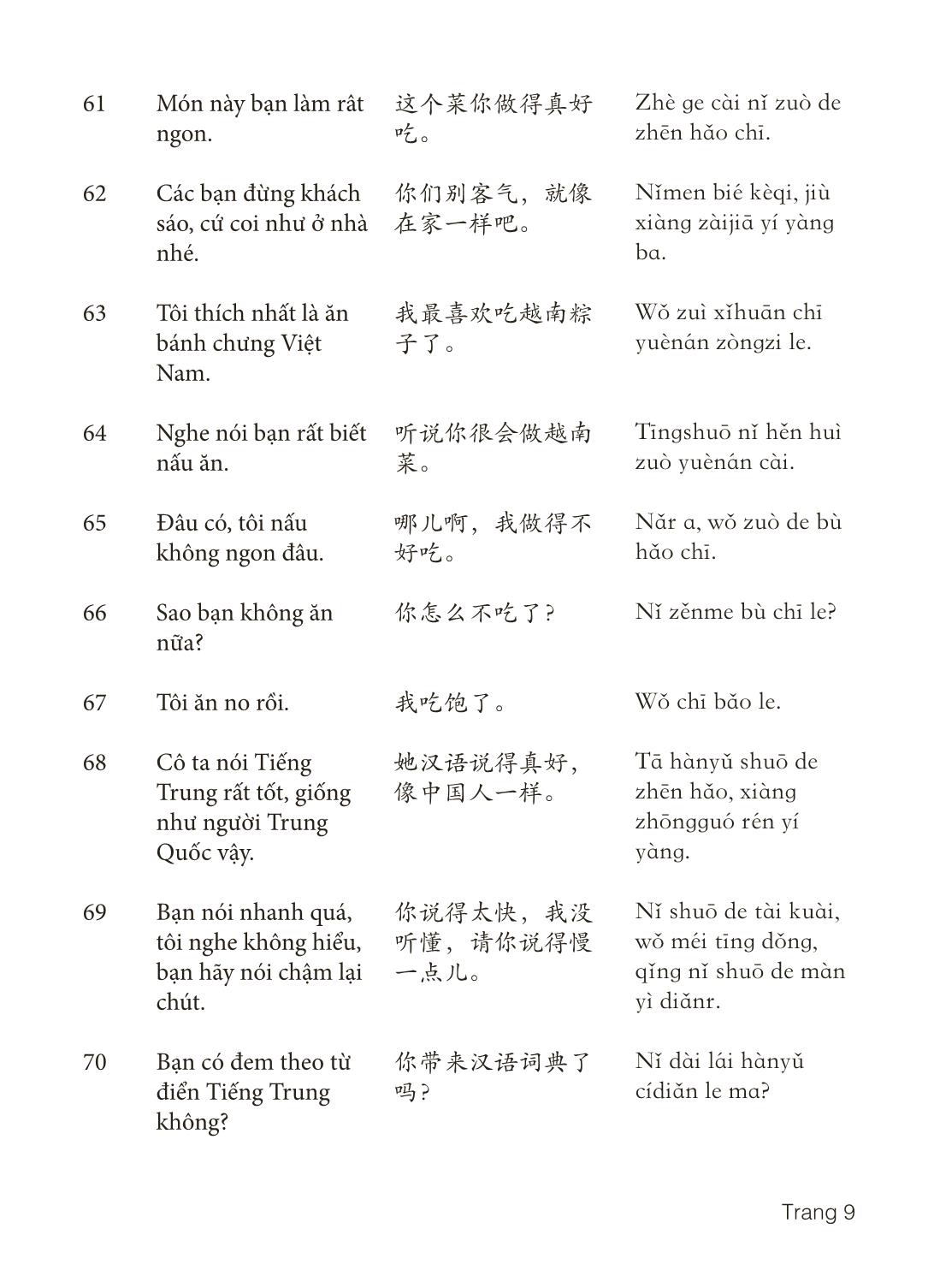 3000 Câu đàm thoại tiếng Hoa - Phần 17 trang 9