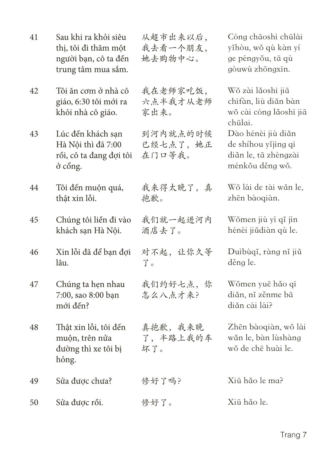 3000 Câu đàm thoại tiếng Hoa - Phần 18 trang 7