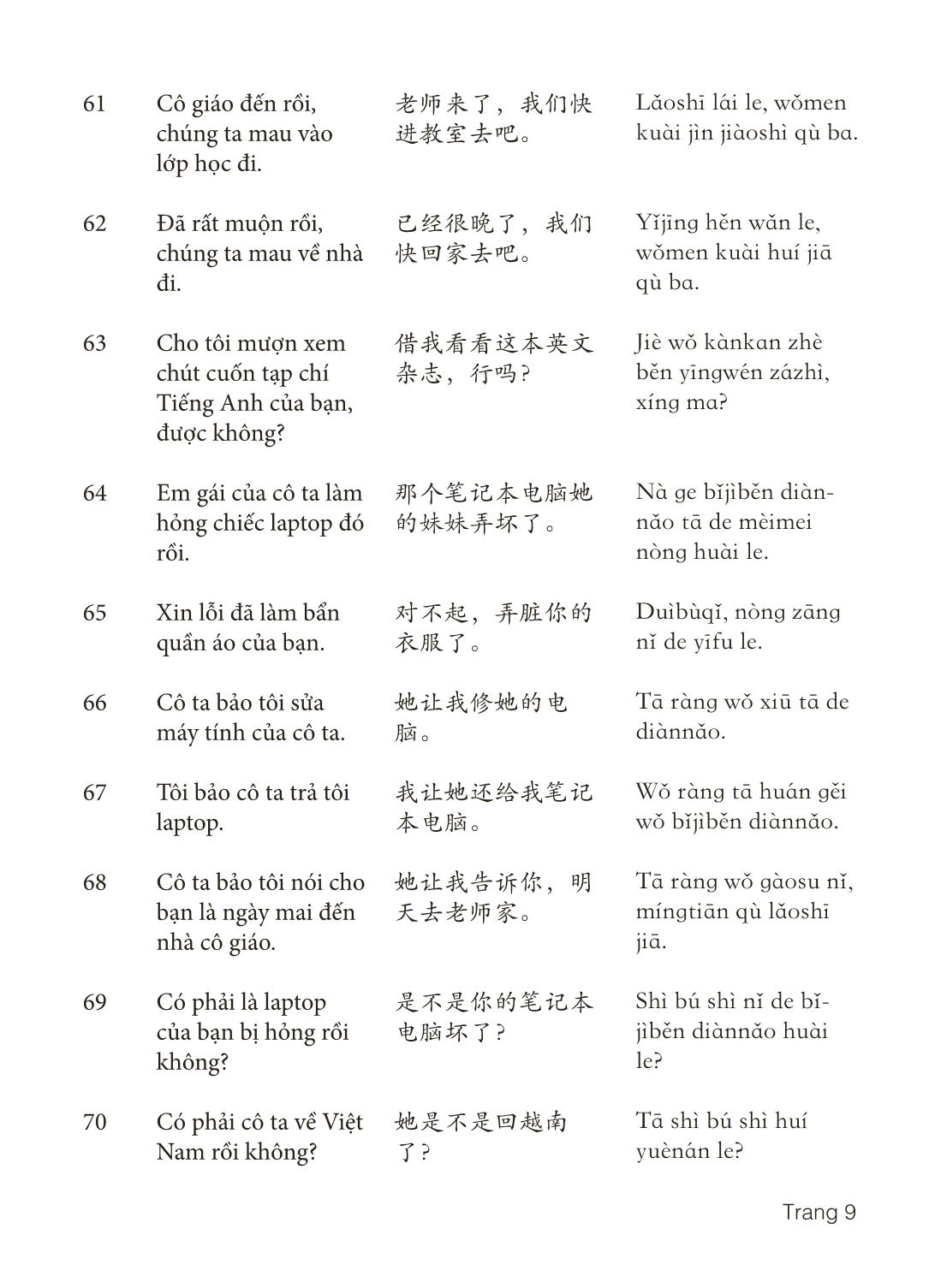 3000 Câu đàm thoại tiếng Hoa - Phần 18 trang 9