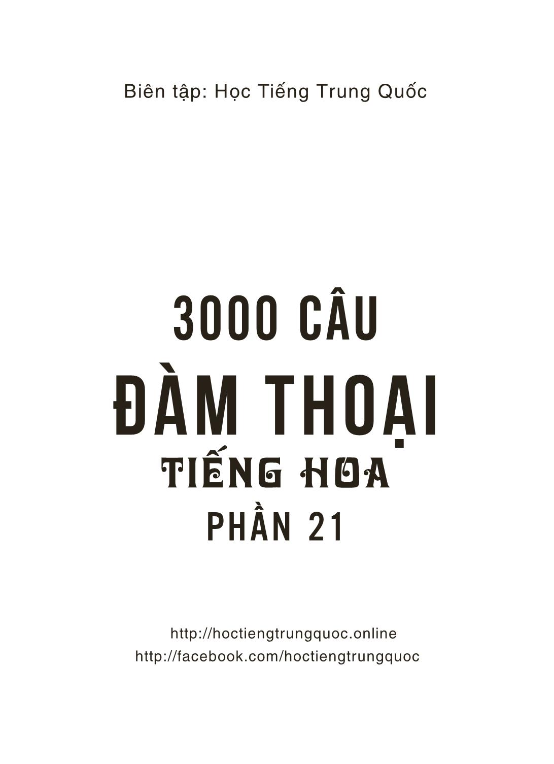 3000 Câu đàm thoại tiếng Hoa - Phần 21 trang 2