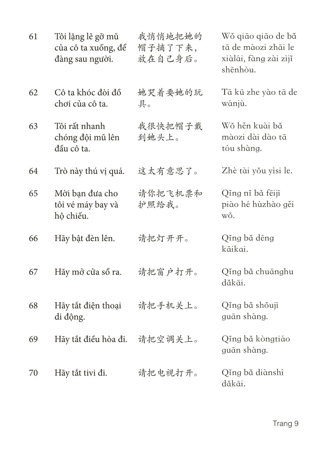 3000 Câu đàm thoại tiếng Hoa - Phần 21 trang 9