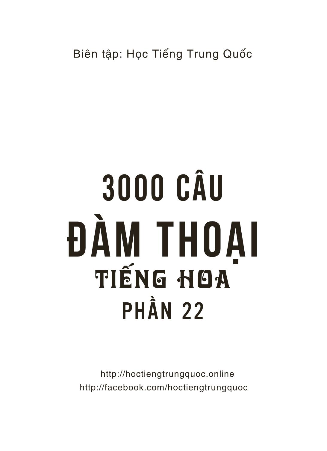 3000 Câu đàm thoại tiếng Hoa - Phần 22 trang 2