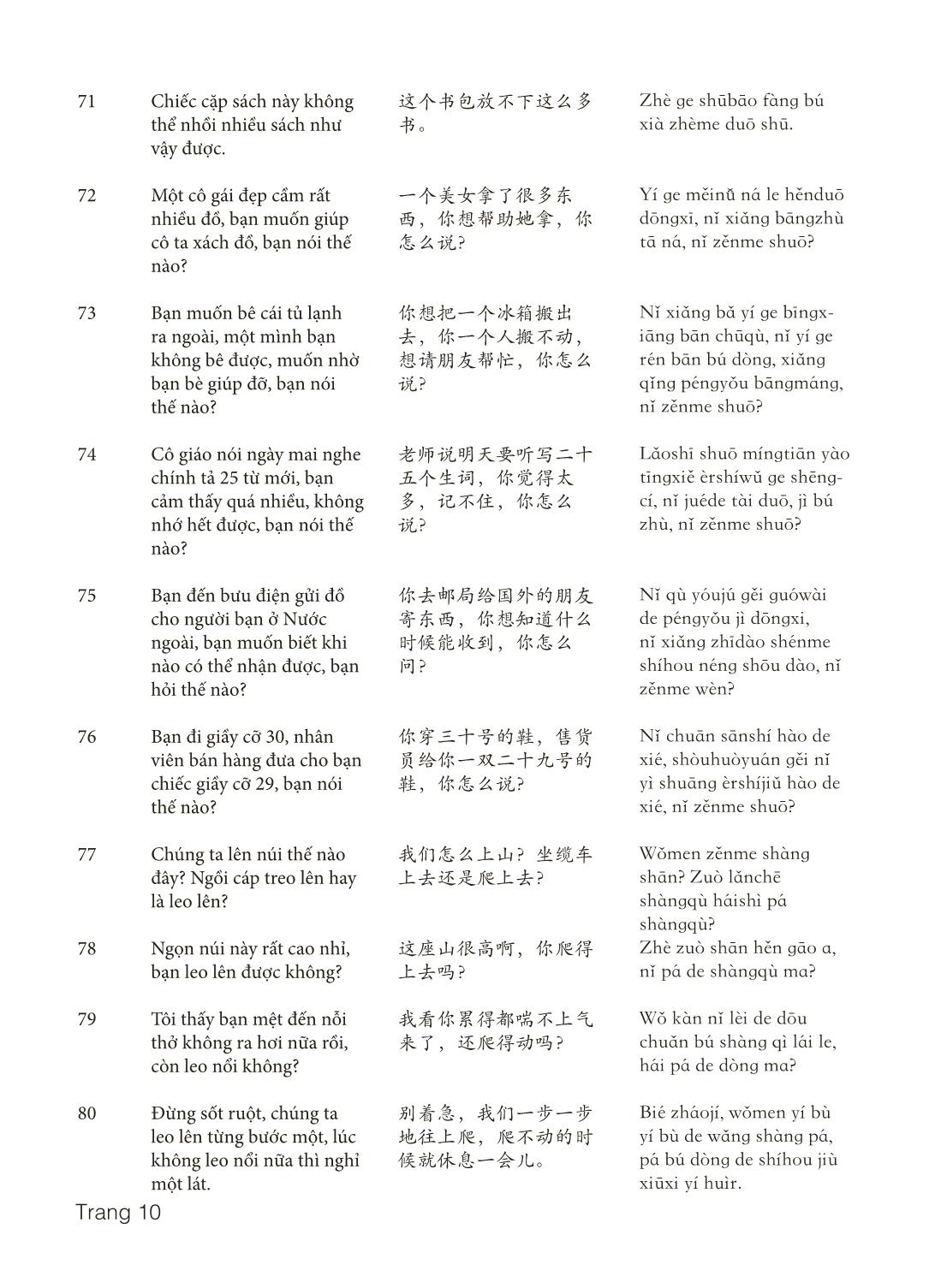 3000 Câu đàm thoại tiếng Hoa - Phần 25 trang 10