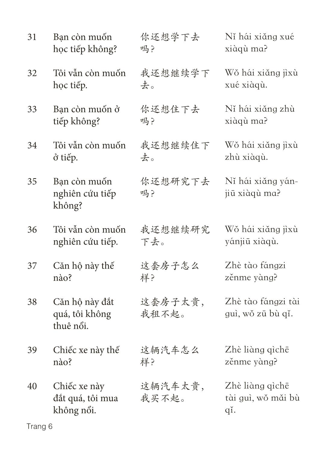 3000 Câu đàm thoại tiếng Hoa - Phần 26 trang 6