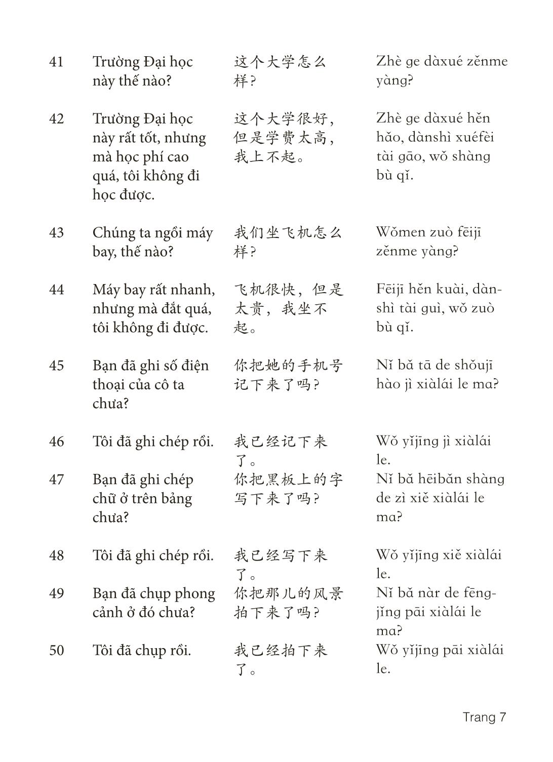 3000 Câu đàm thoại tiếng Hoa - Phần 26 trang 7