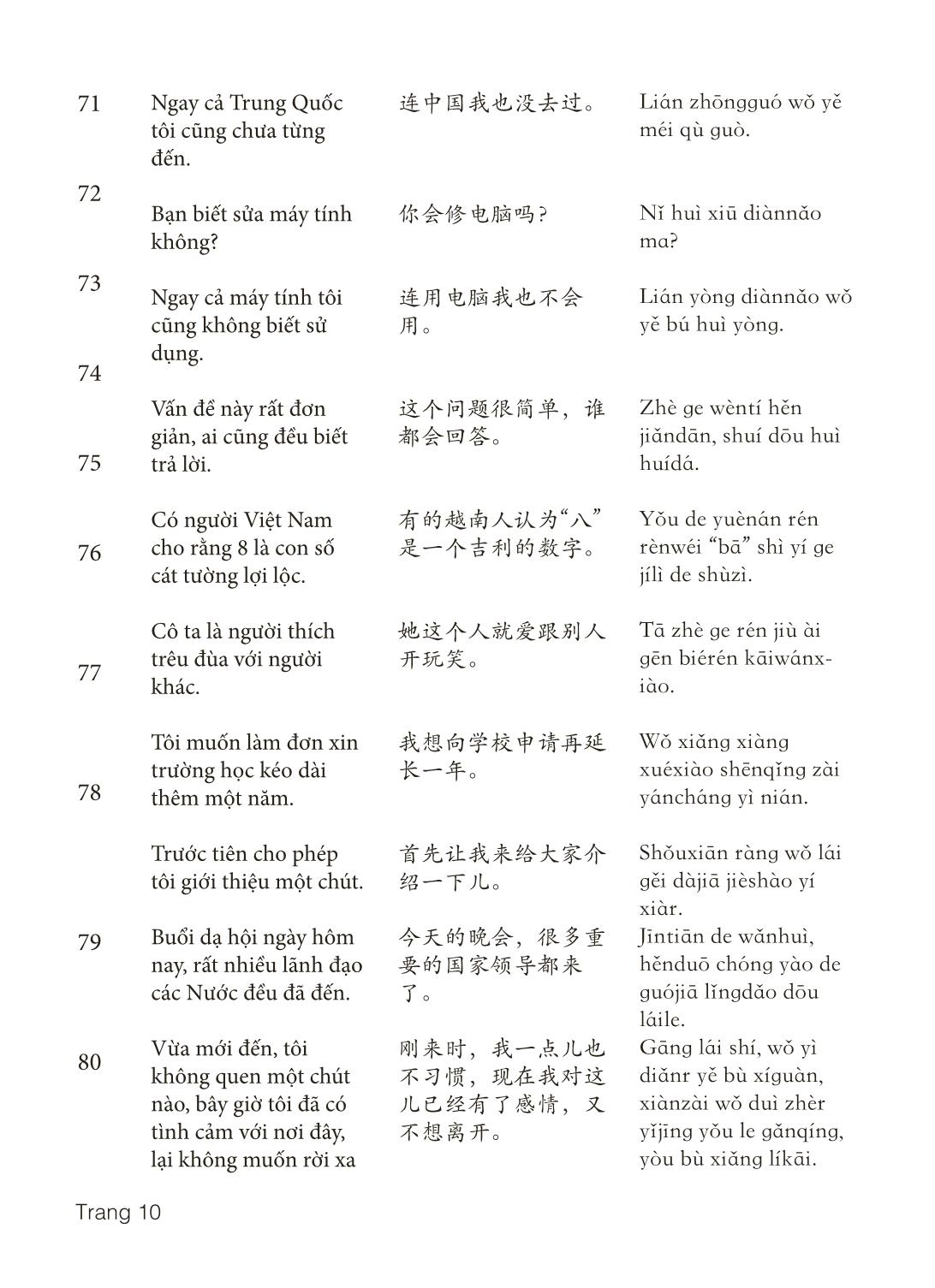 3000 Câu đàm thoại tiếng Hoa - Phần 29 trang 10