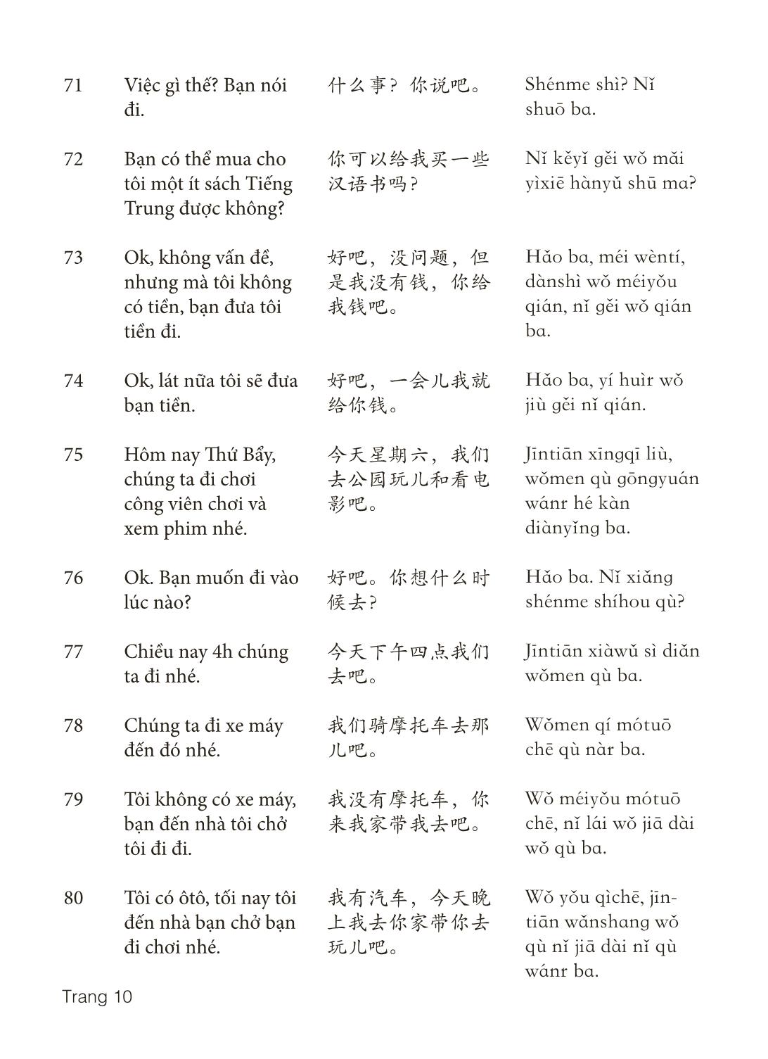 3000 Câu đàm thoại tiếng Hoa - Phần 30 trang 10