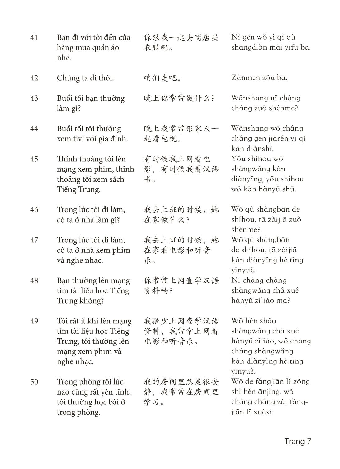 3000 Câu đàm thoại tiếng Hoa - Phần 30 trang 7