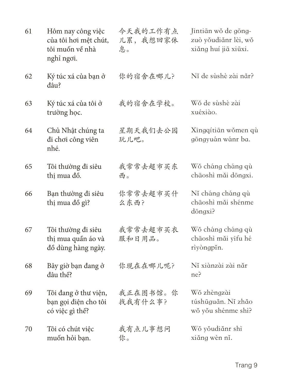 3000 Câu đàm thoại tiếng Hoa - Phần 30 trang 9