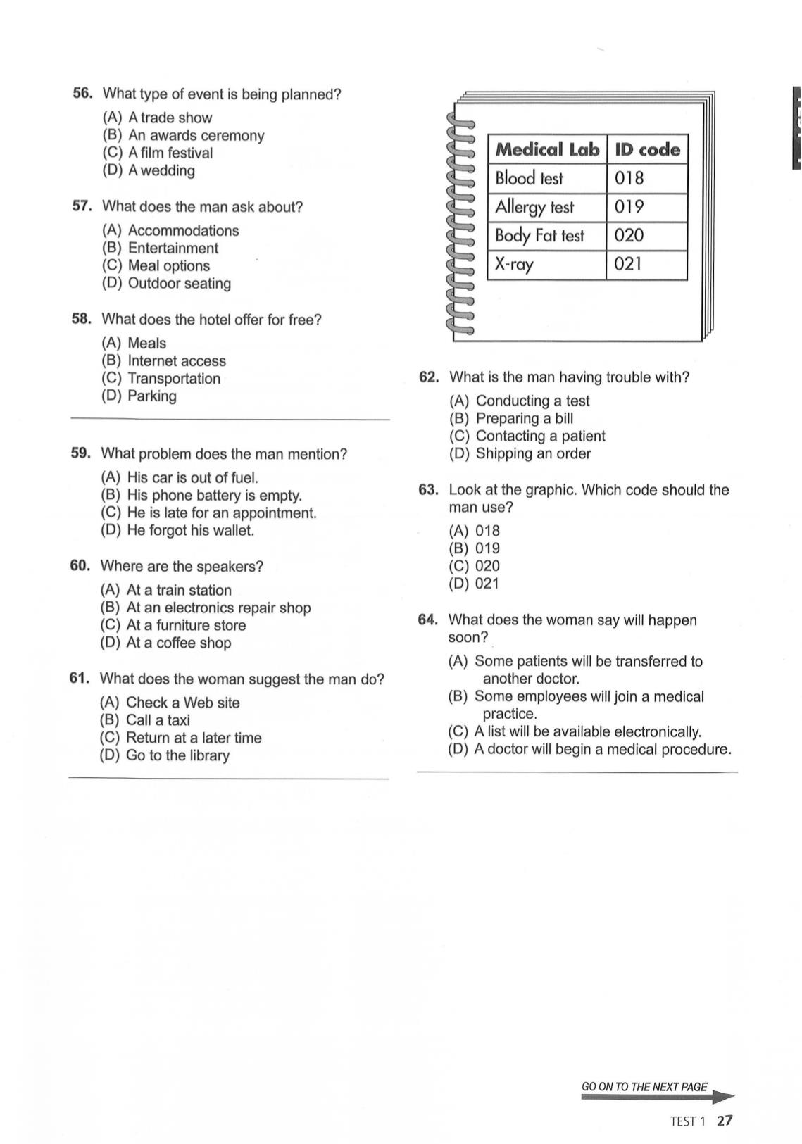 Đề thi thử Toeic số 1 (Có đáp án) trang 8