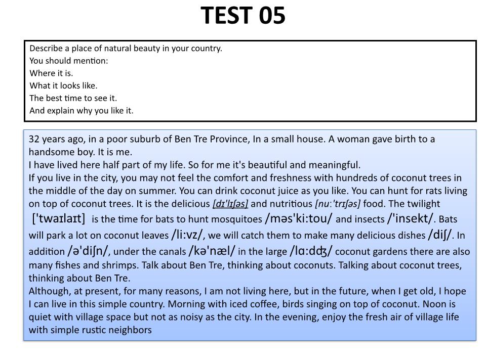 Bài giảng Speaking Test Level B1 trang 8