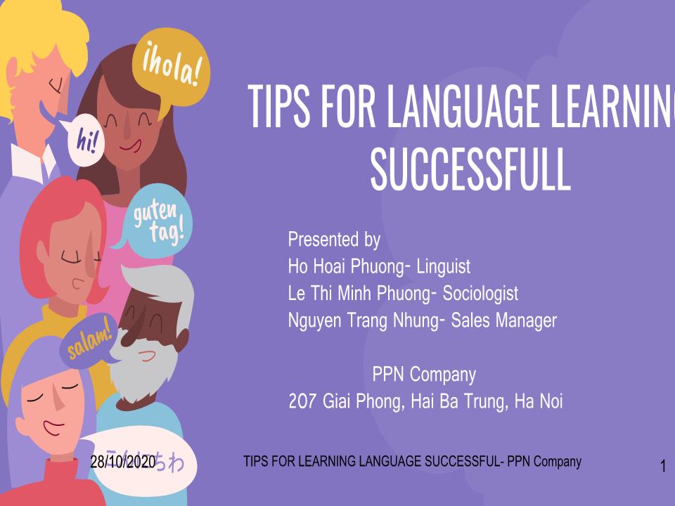 Bài giảng Tips for language learning successfull trang 1