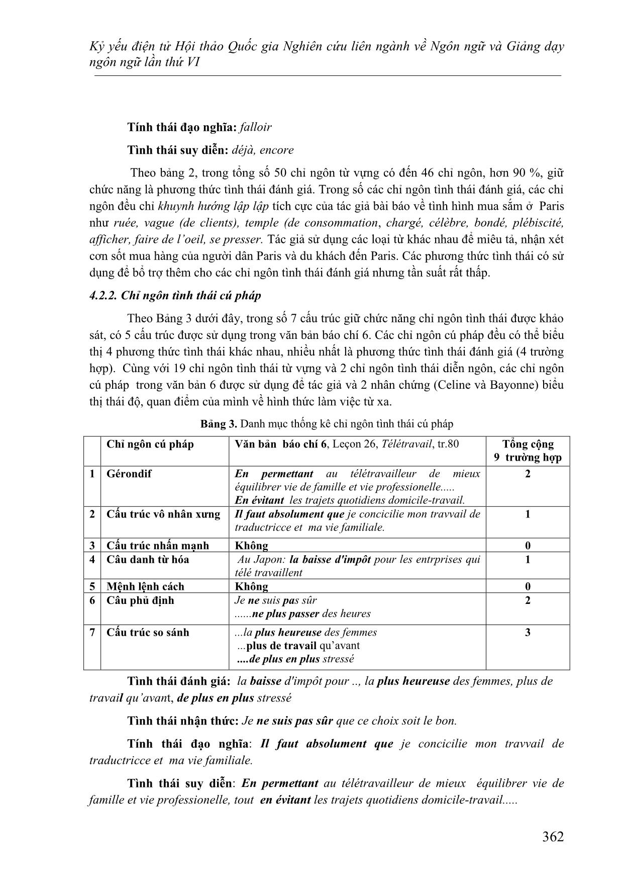 Nghiên cứu việc sử dụng chỉ ngôn tình thái ở các văn bản báo chí bình luận trong sách học tiếng Pháp Le Nouveau Taxi 3 trang 10