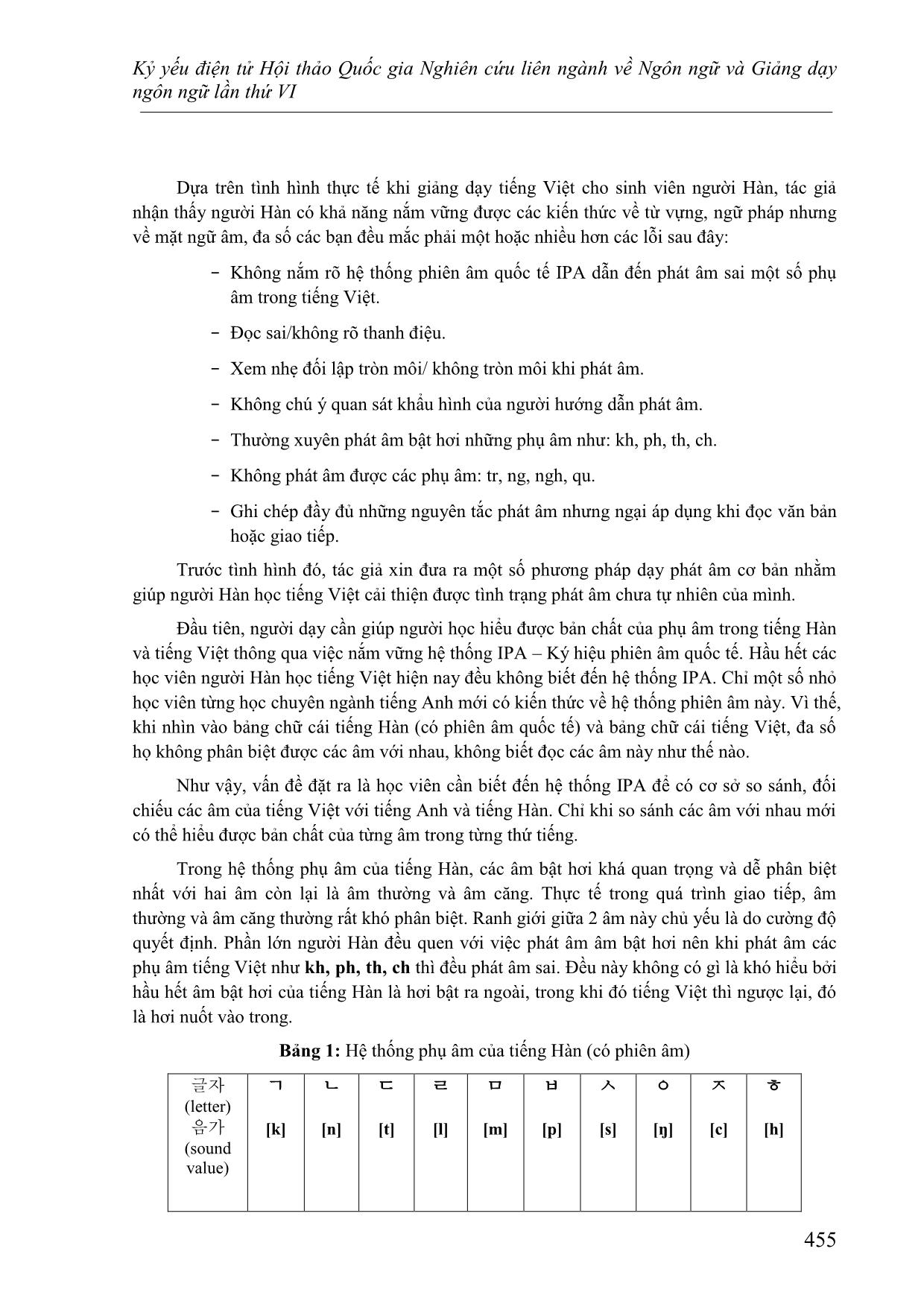 Những điểm cần lưu ý khi dạy phát âm tiếng Việt cho người Hàn trang 6