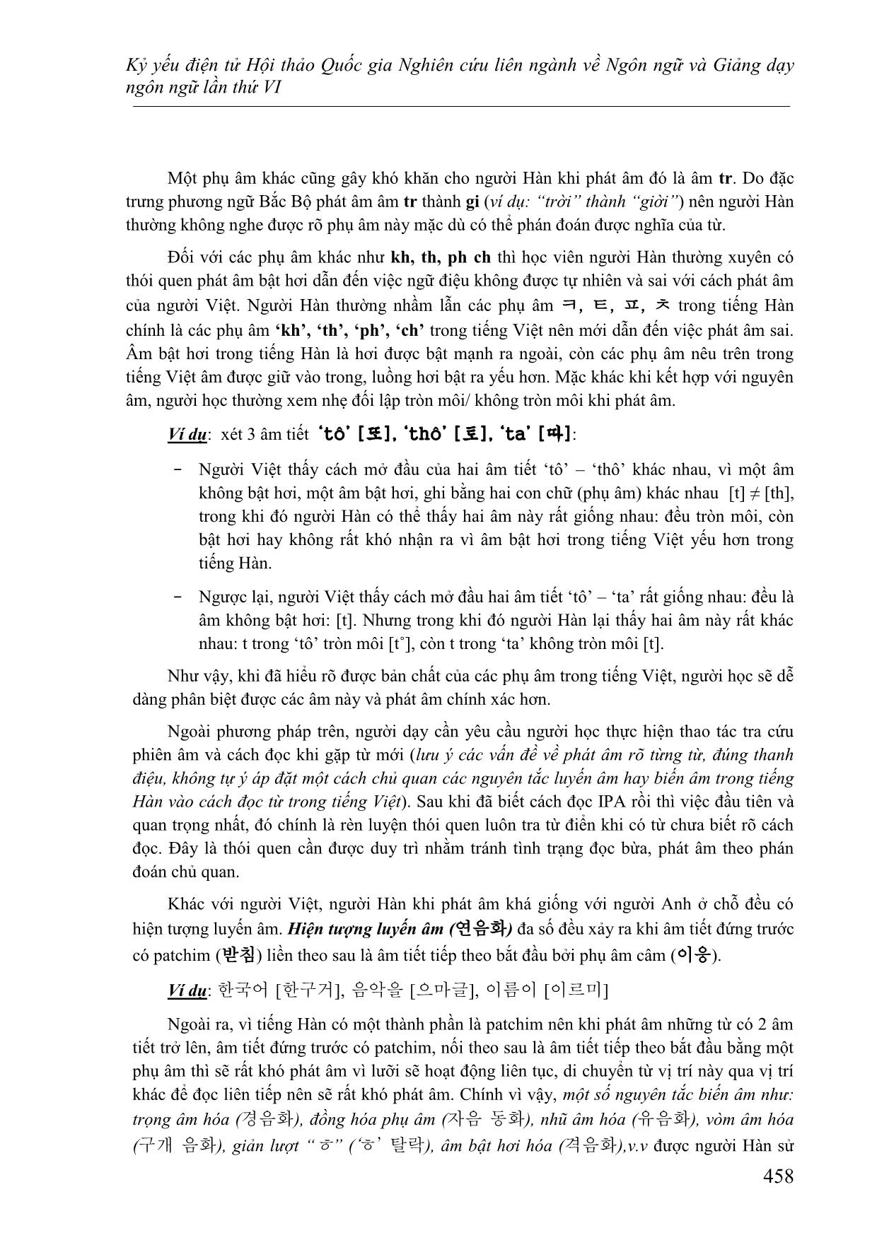 Những điểm cần lưu ý khi dạy phát âm tiếng Việt cho người Hàn trang 9