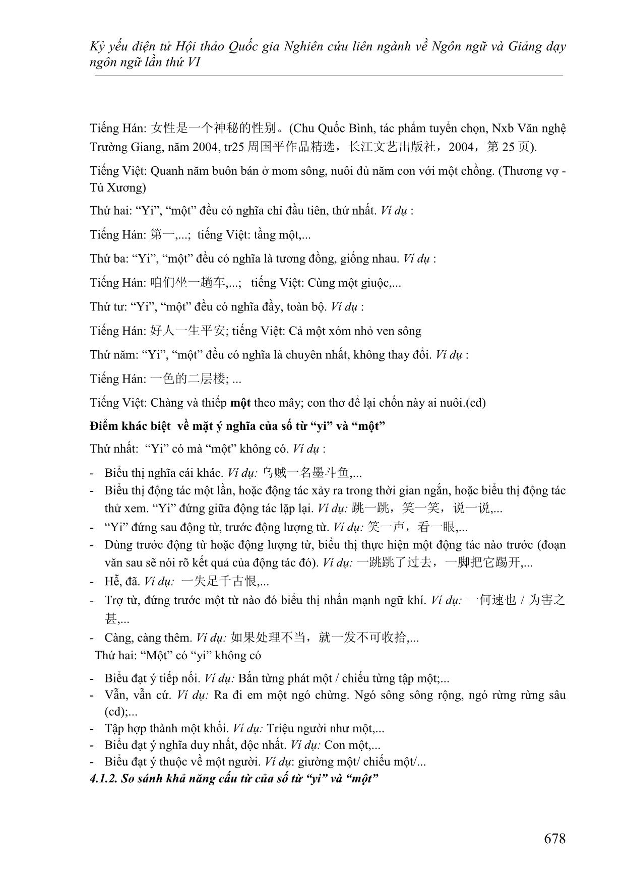 Phân tích so sánh số từ “yi” trong tiếng Hán hiện đại và từ “một, nhất” trong tiếng Việt trang 4
