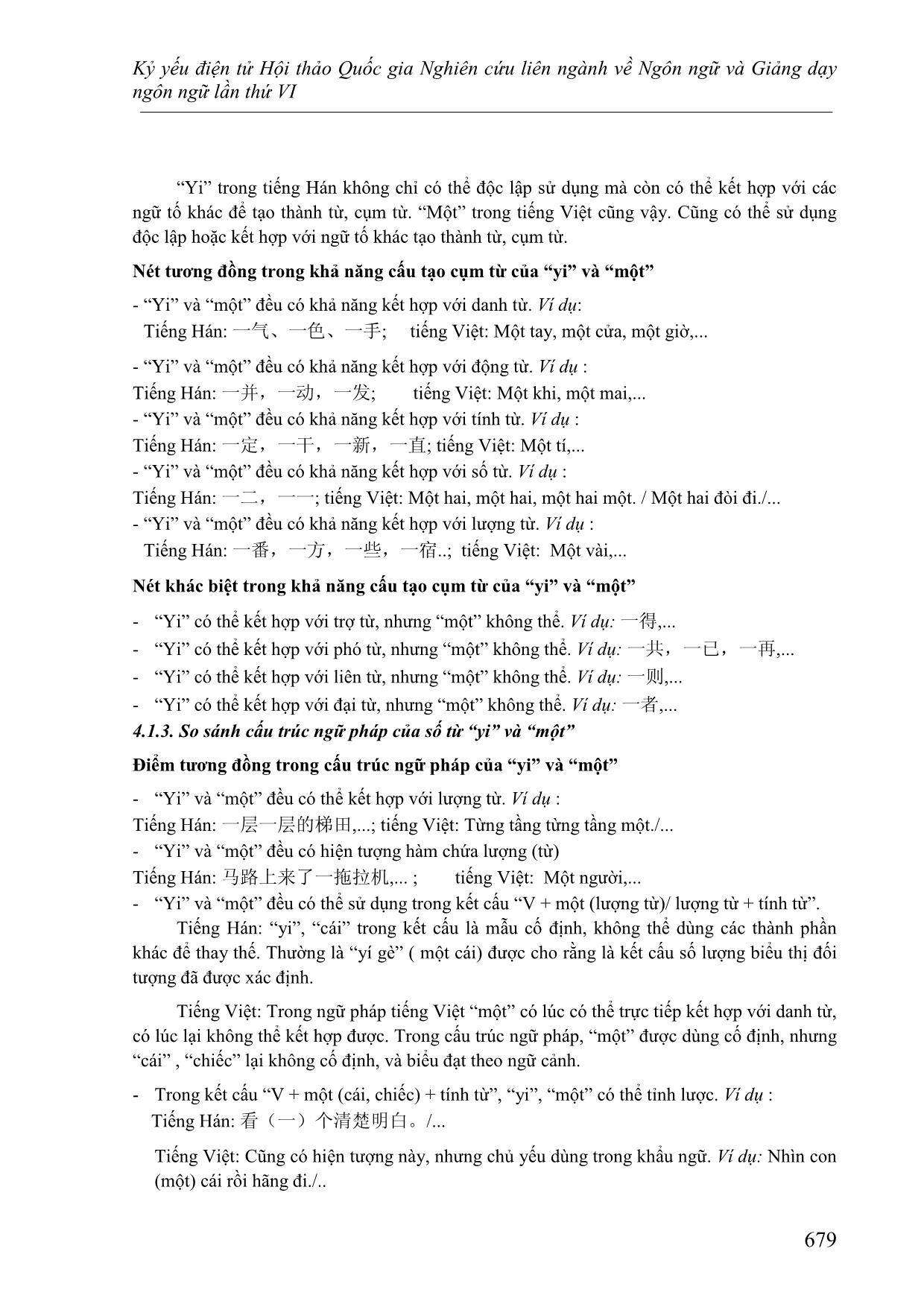 Phân tích so sánh số từ “yi” trong tiếng Hán hiện đại và từ “một, nhất” trong tiếng Việt trang 5
