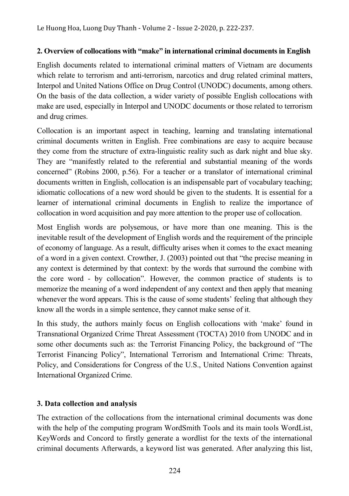 Semantic features of English collocations with the verb make in international criminal documents: Difficulties with, and suggestions for learning and translating trang 3