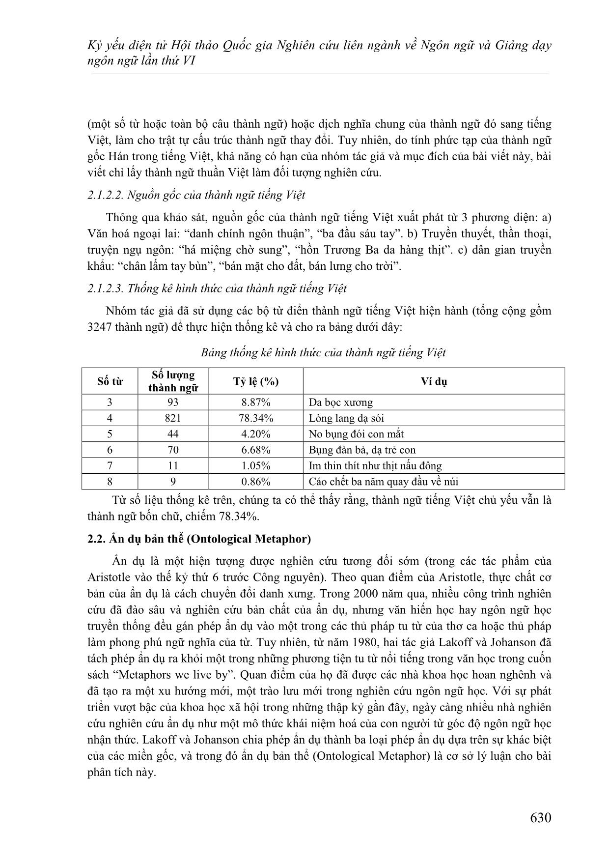 Sơ lược về ẩn dụ tri nhận bản thể trong thành ngữ ẩn dụ Trung - Việt trang 4