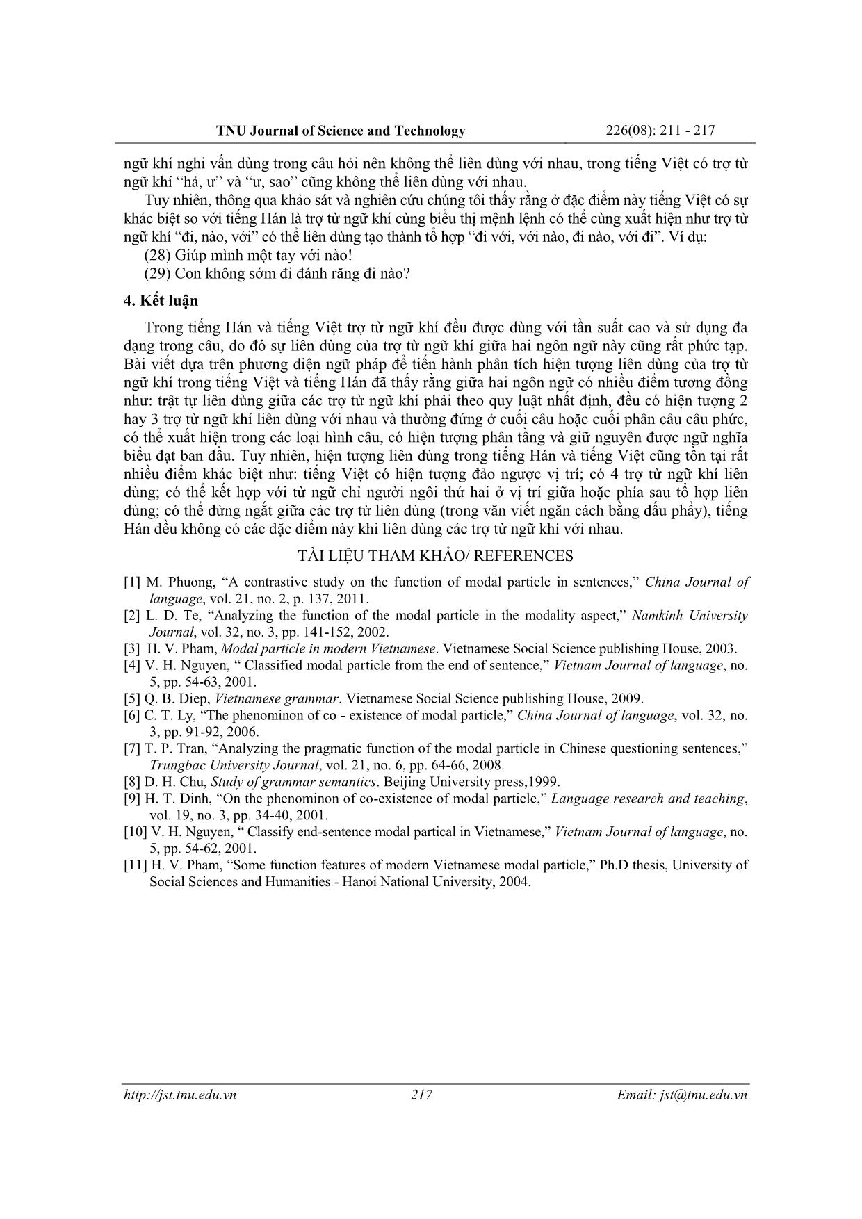 So sánh hiện tượng liên dùng của trợ từ ngữ khí trong tiếng Hán và tiếng Việt trang 7