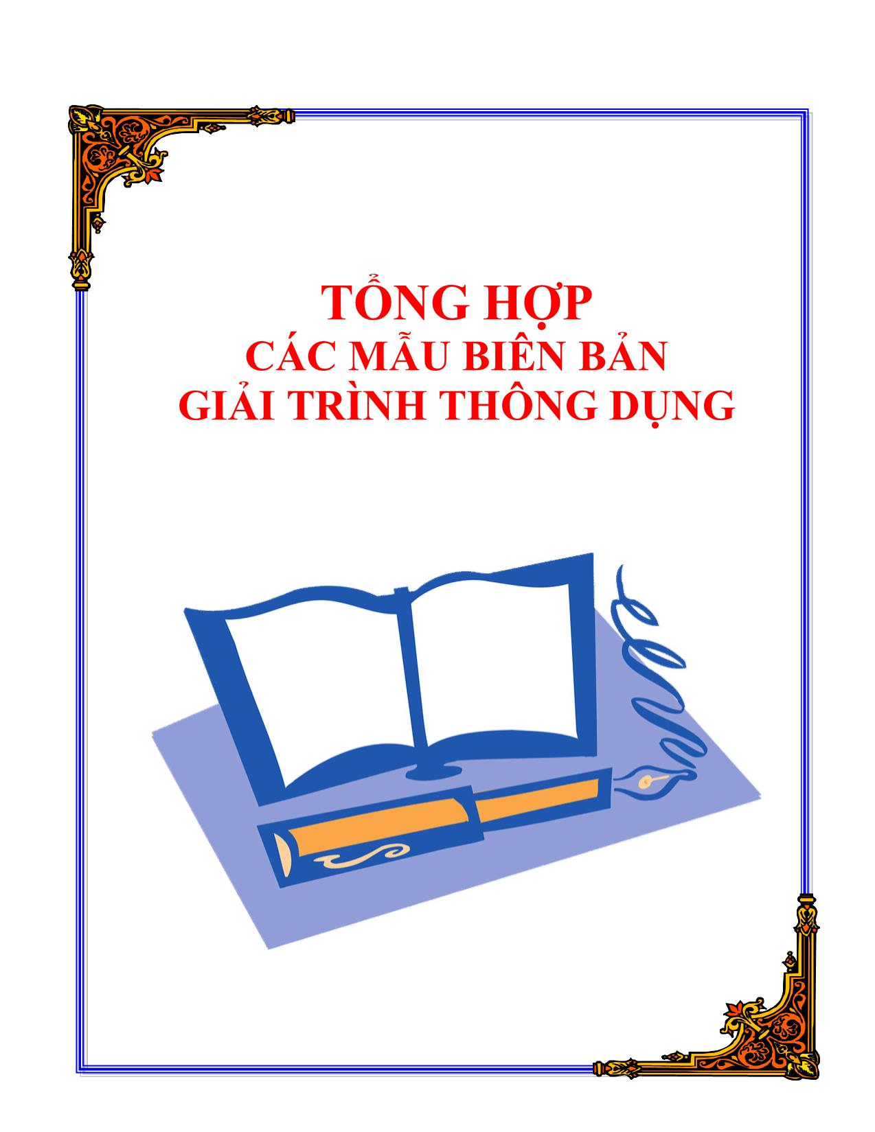 Tổng hợp các mẫu biên bản giải trình thông dụng trang 1