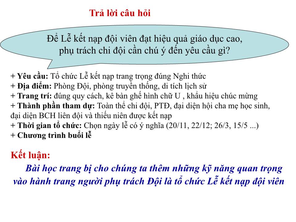 Bài giảng Công tác đội Thiếu niên Tiền phong Hồ Chí Minh - Hoàng Thị Kèm trang 10