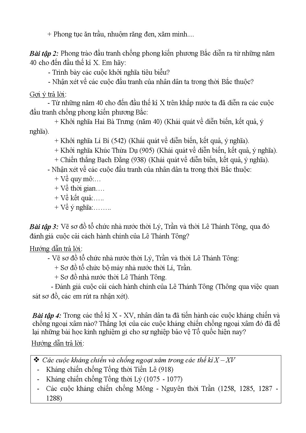 Đề cương ôn thi học kỳ II môn Lịch sử Lớp 10 - Năm học 2019-2020 - Trường THPT Phúc Thọ trang 10