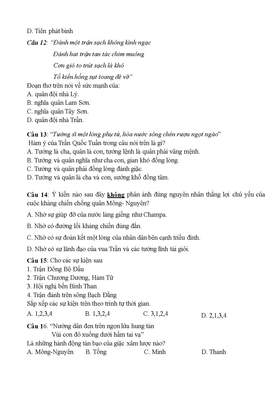 Đề cương ôn thi học kỳ II môn Lịch sử Lớp 10 - Năm học 2019-2020 - Trường THPT Phúc Thọ trang 5