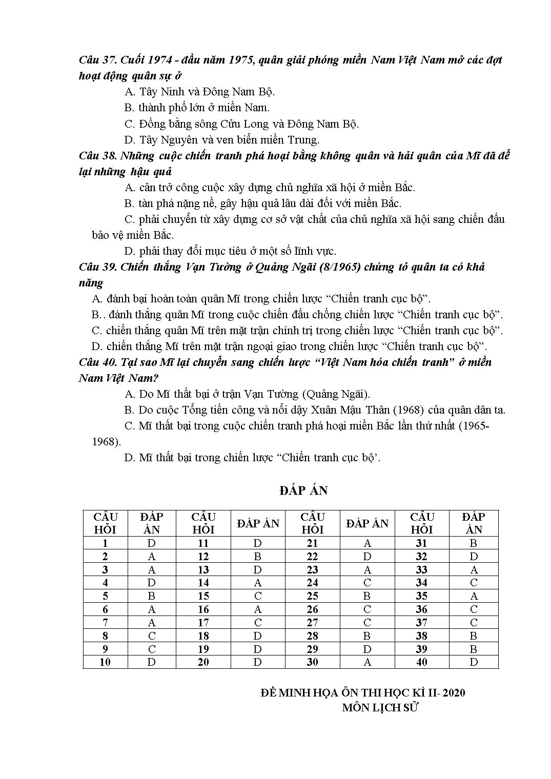 Đề cương ôn thi học kỳ II môn Lịch sử Lớp 12 - Năm học 2019-2020 - Trường THPT Phúc Thọ trang 7