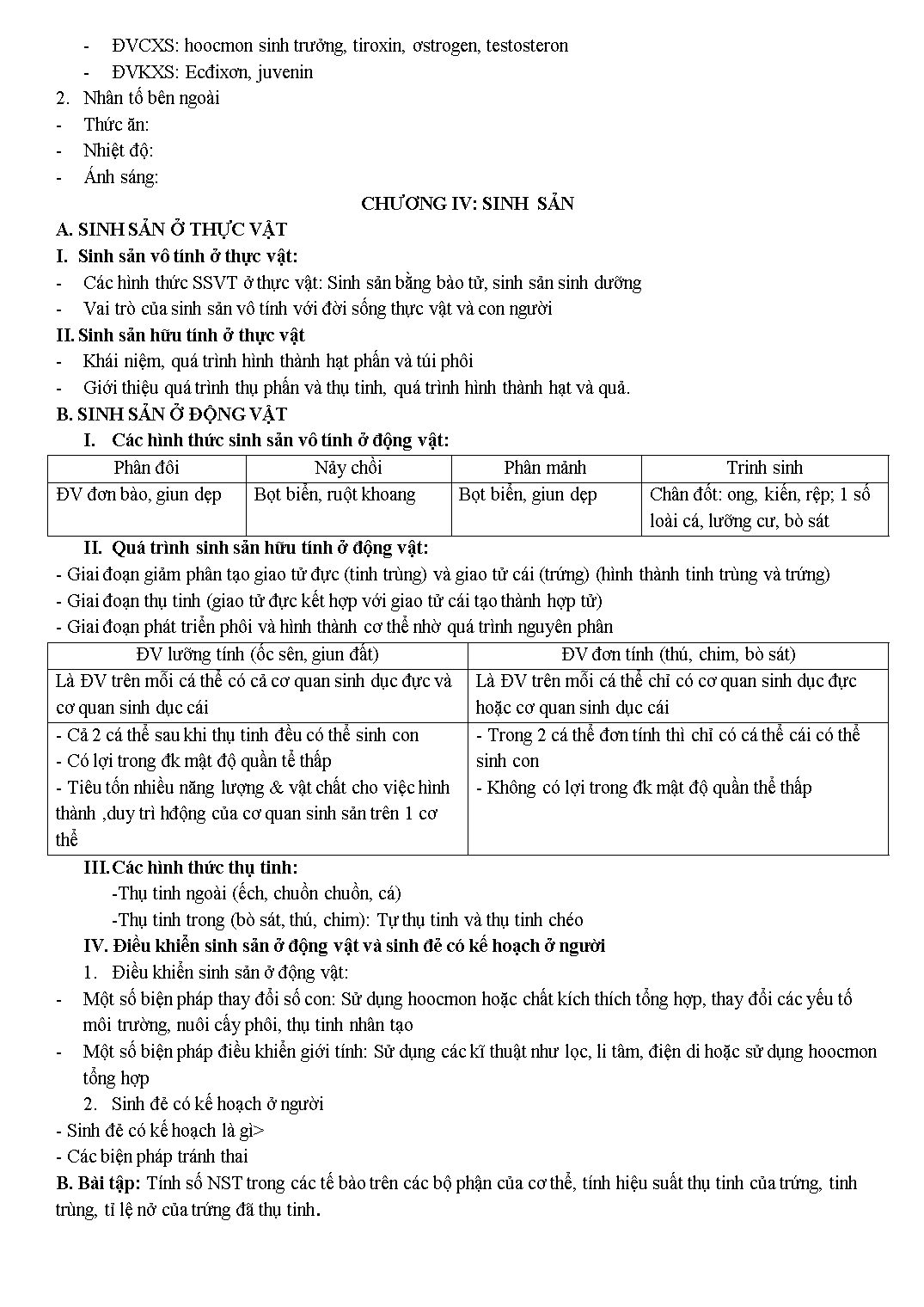 Đề cương ôn tập học kì II môn Sinh học Lớp 11 - Năm học 2019-2020 trang 3