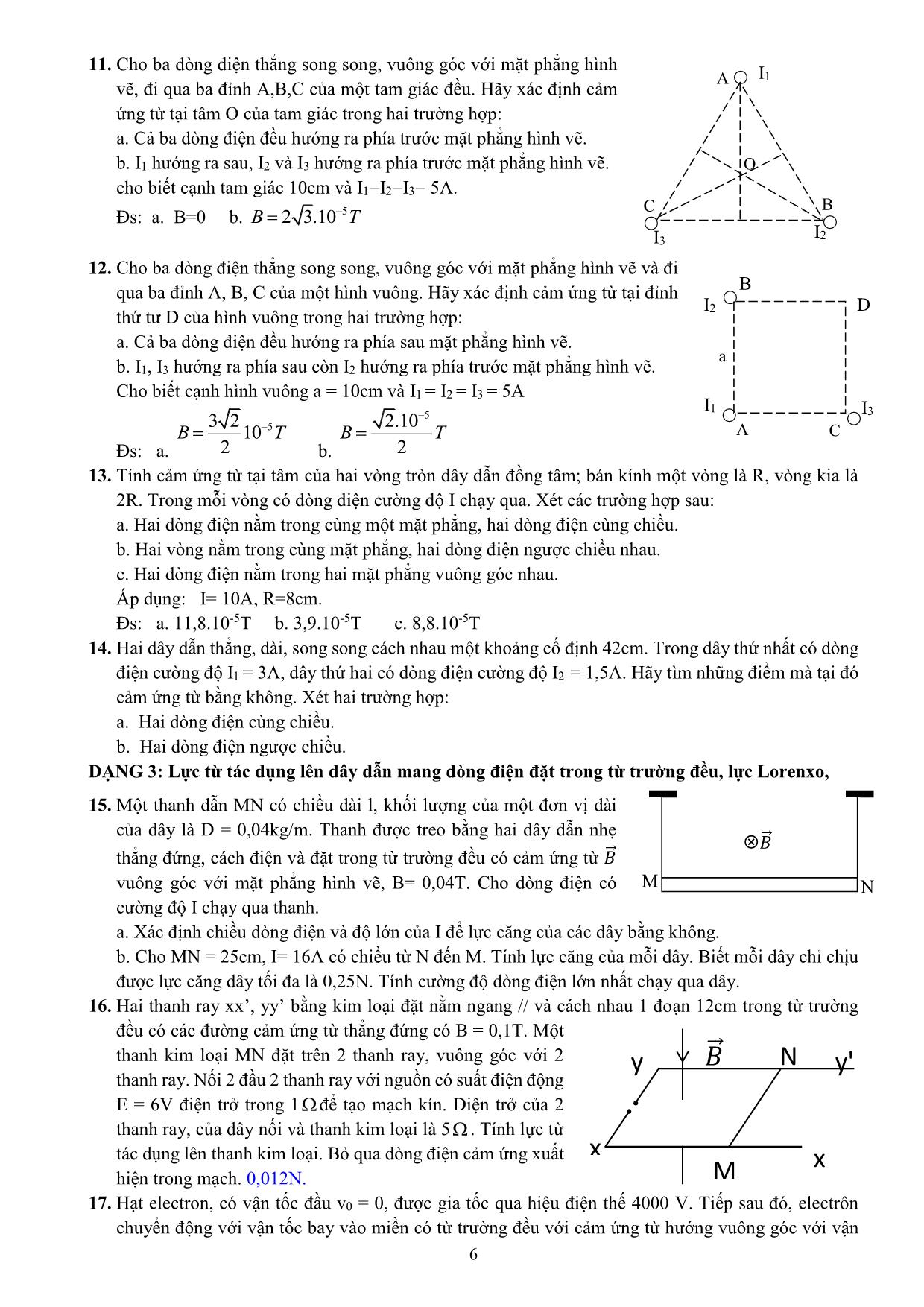 Đề cương ôn tập học kỳ II môn Vật lý Lớp 11 - Năm học 2019-2020 - Trường THPT Yên Hòa trang 6