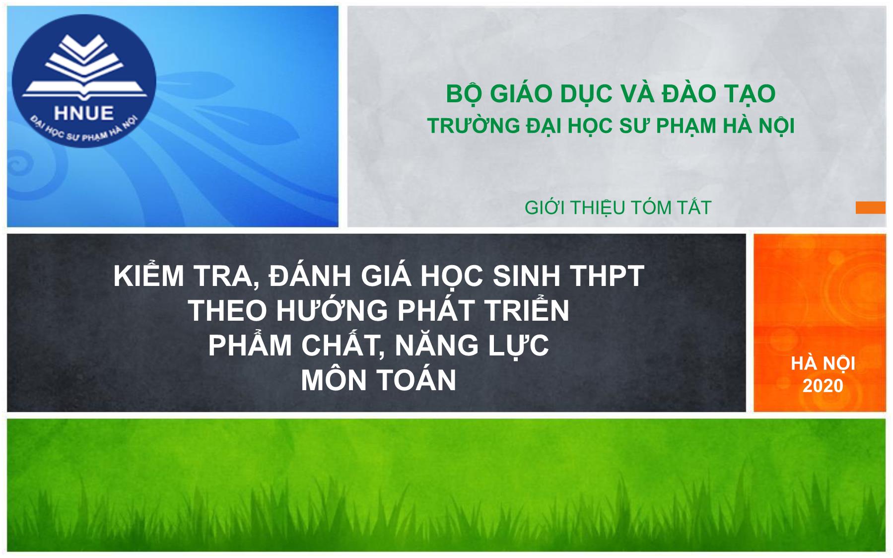 Kiểm tra, đánh giá học sinh THPT theo hướng phát triển phẩm chất, năng lực môn Toán trang 1