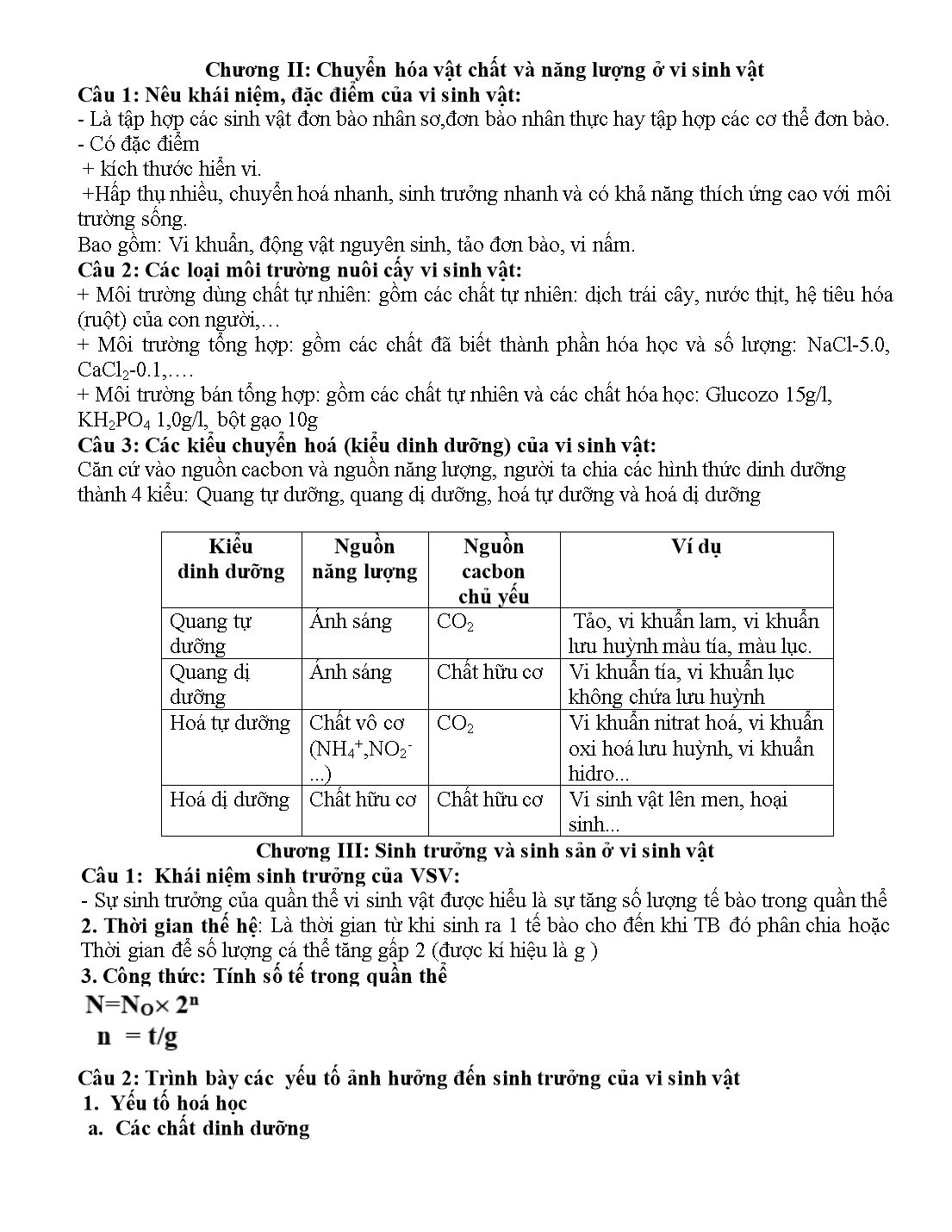 Đề cương ôn tập học kỳ II môn Sinh học Lớp 10 - Năm học 2019-2020 trang 2