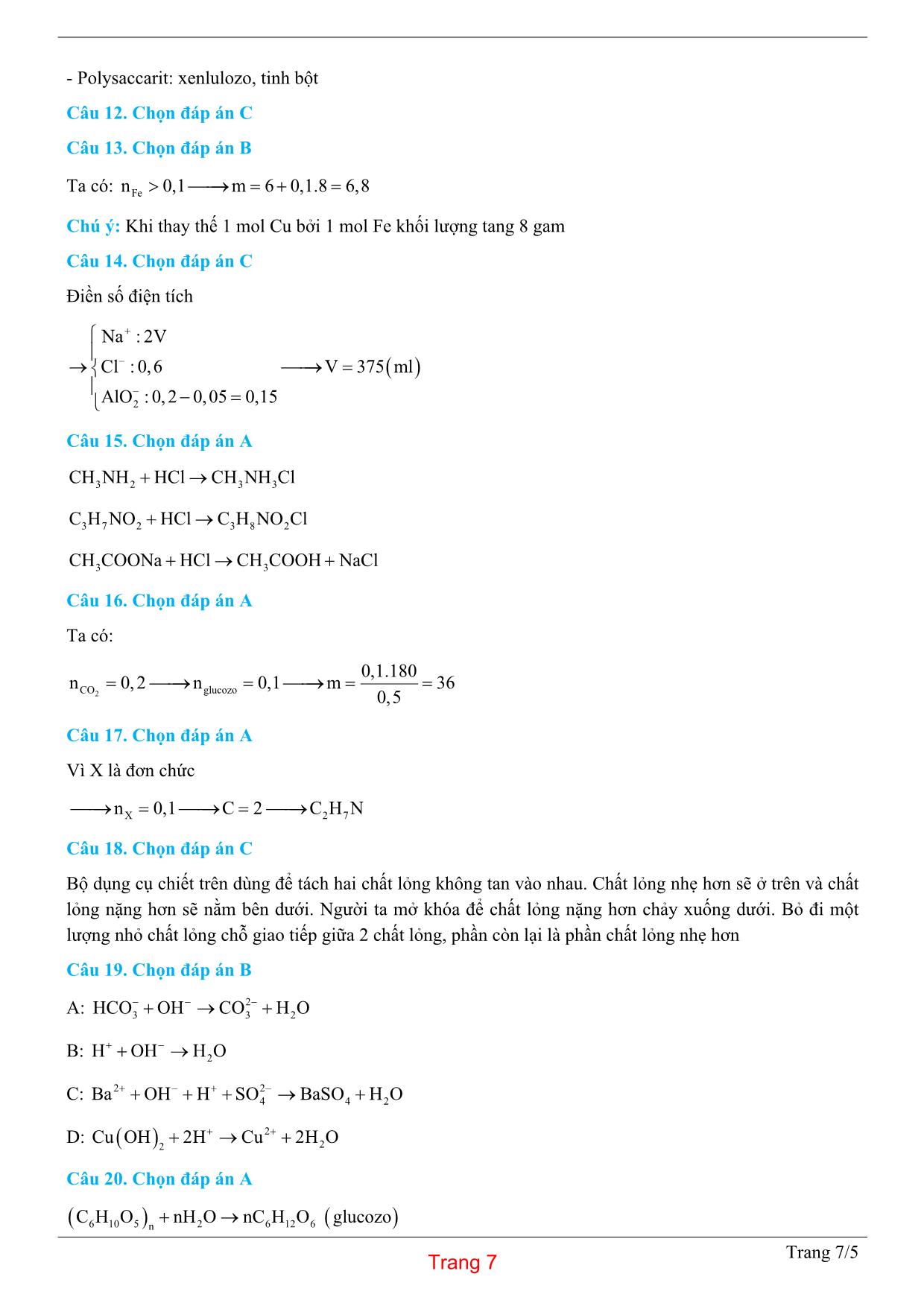 Tuyển tập đề thi THPT Quốc gia môn Hóa học năm 2019 trang 7