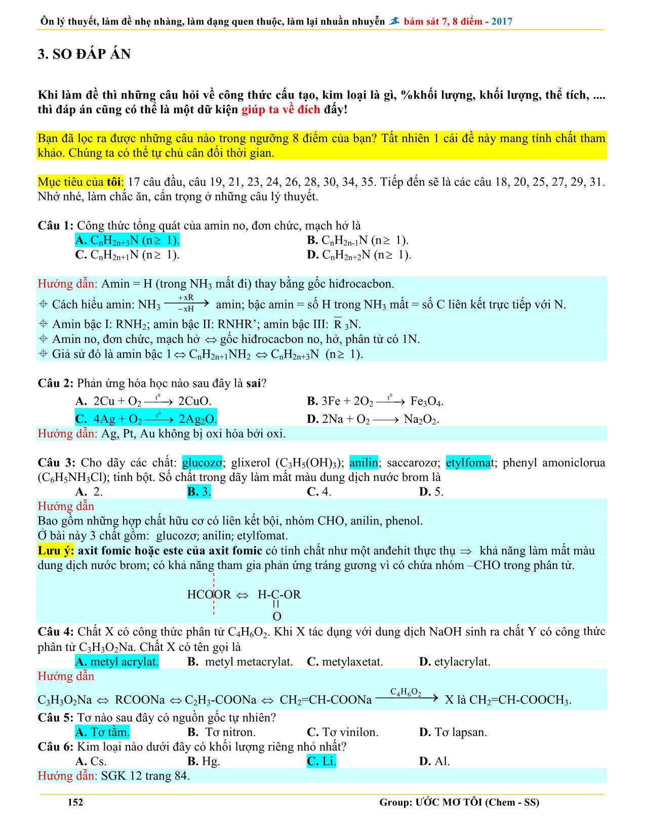 Bài tập ôn thi THPT Quốc gia môn Hóa học (Phần 2) - Dương Tiến Tài trang 7