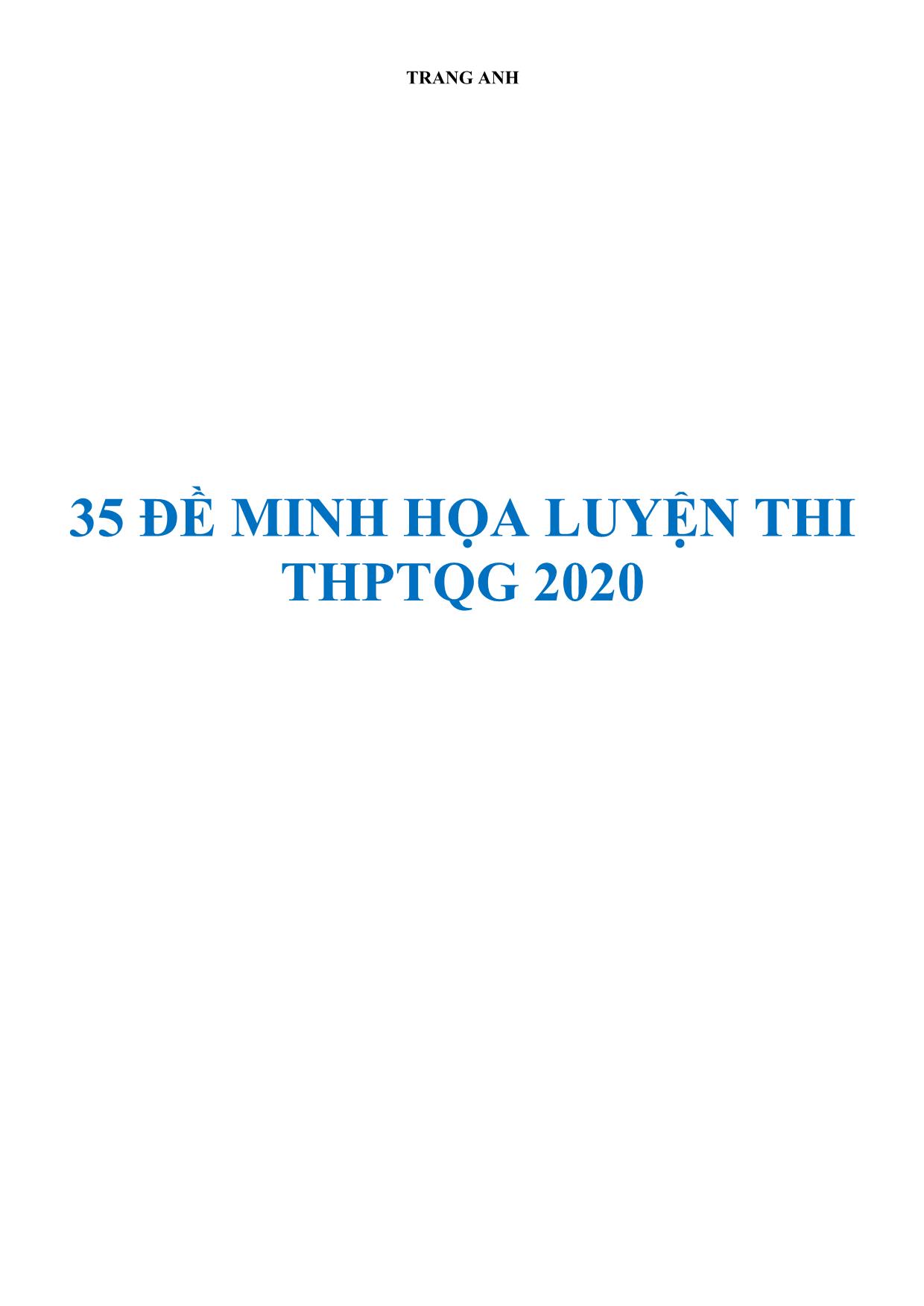 35 Đề minh họa luyện THPT Quốc gia môn Tiếng Anh năm 2020 trang 2