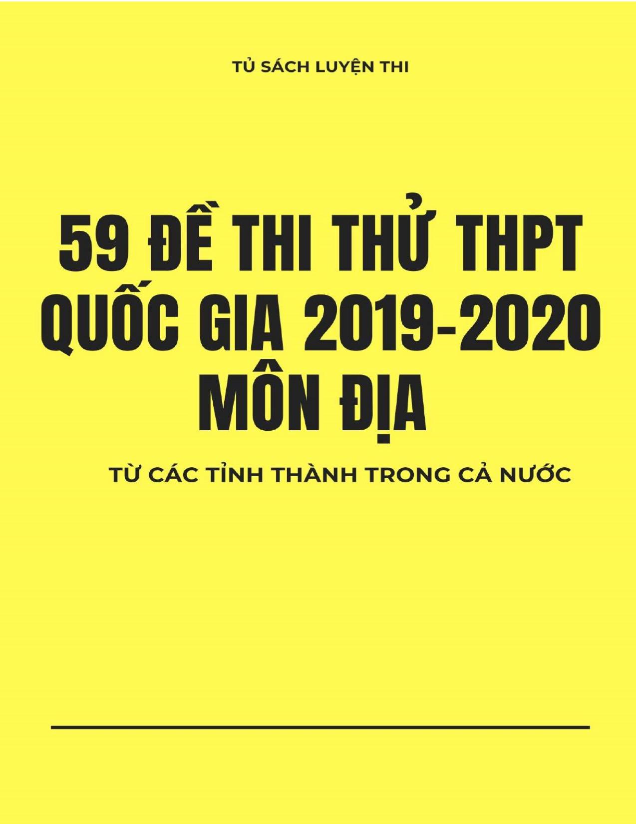 59 Đề thi thử THPT Quốc gia môn Địa lý - Năm học 2019-2020 trang 1