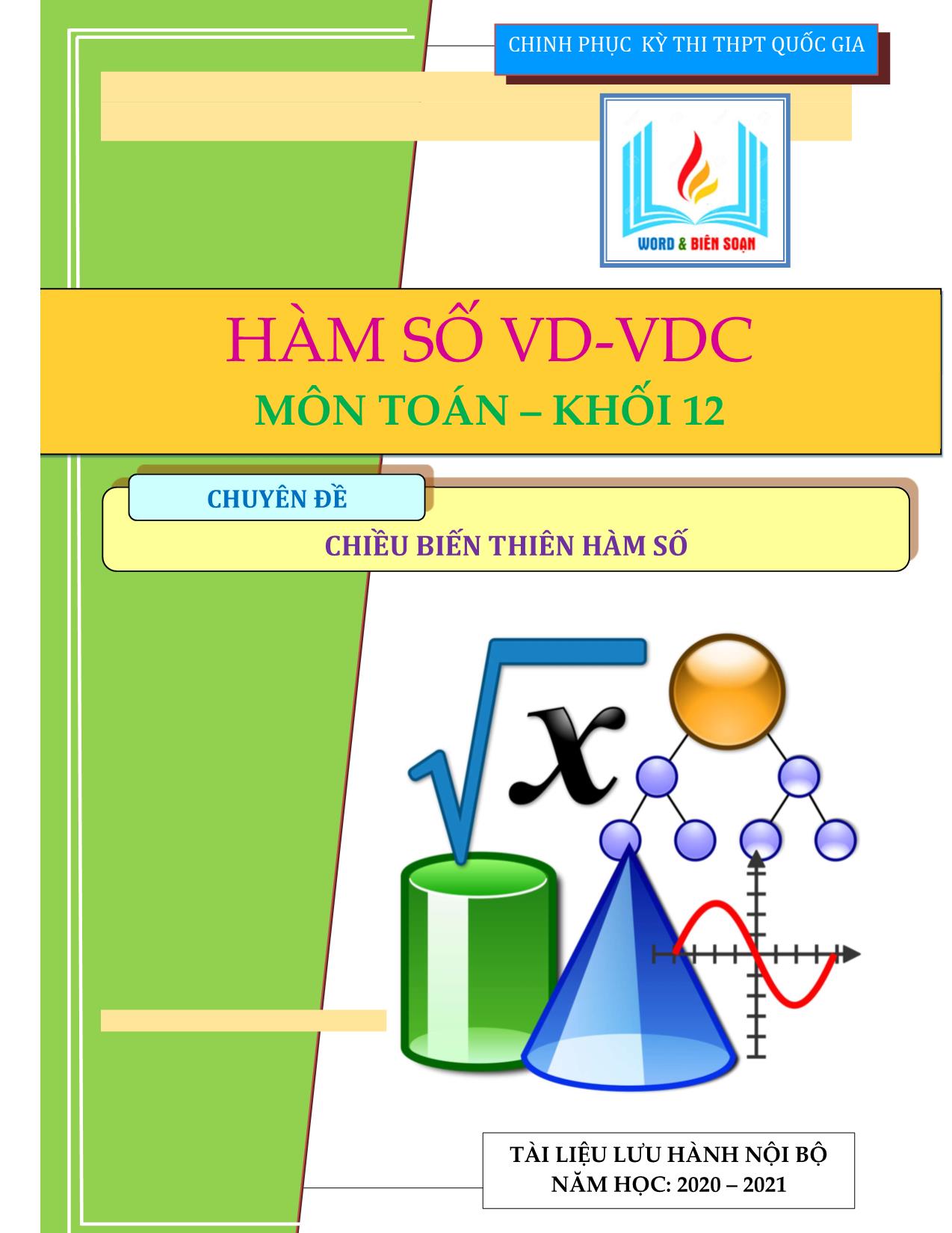 Tài liệu ôn thi THPT Quốc gia môn Toán - Chuyên đề: Chiều biến thiên hàm số trang 1