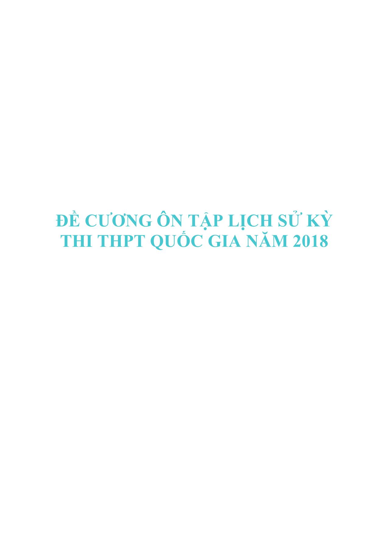 Đề cương ôn tập Lịch sử kỳ thi THPT Quốc gia năm 2018 trang 2