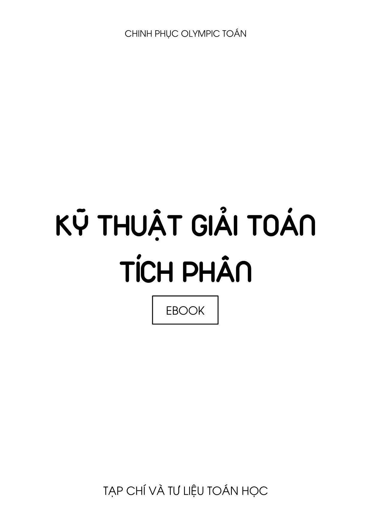 Tài liệu Kỹ thuật giải toán Tích phân trang 2