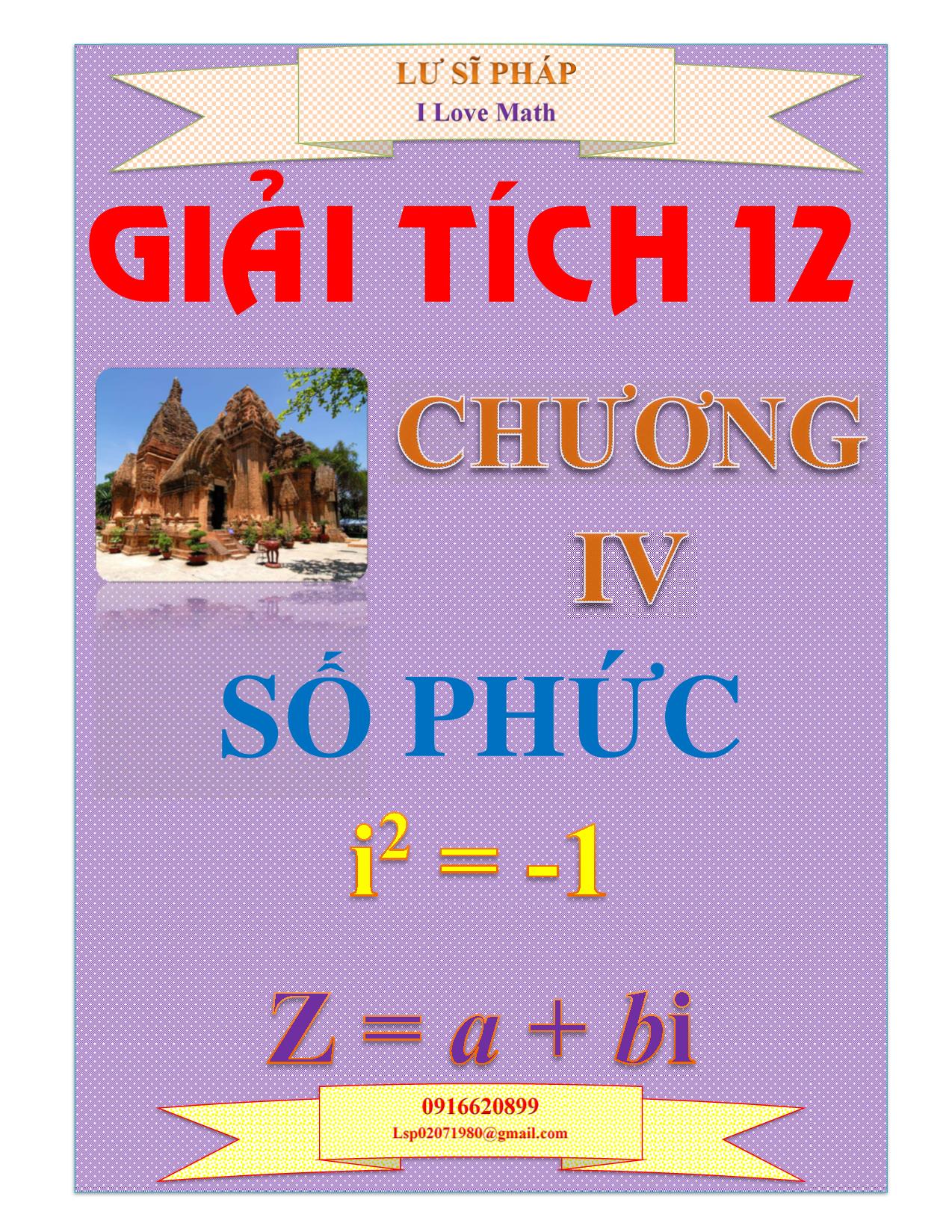 Lý thuyết và bài tập Giải tích 12 - Chương IV: Số phức - Lư Sĩ Pháp trang 1