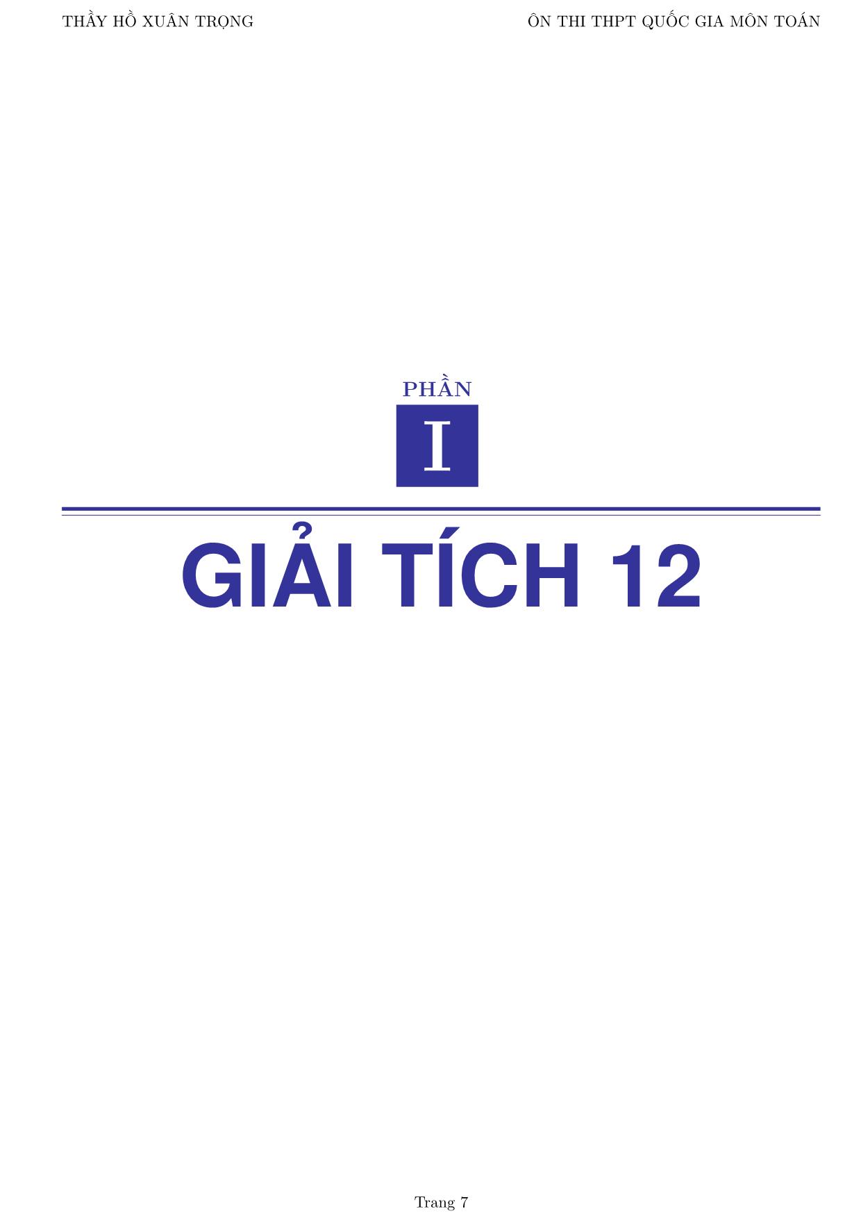 Tài liệu Ôn thi THPT Quốc gia môn Toán - Tập III - Hồ Xuân Trung trang 9