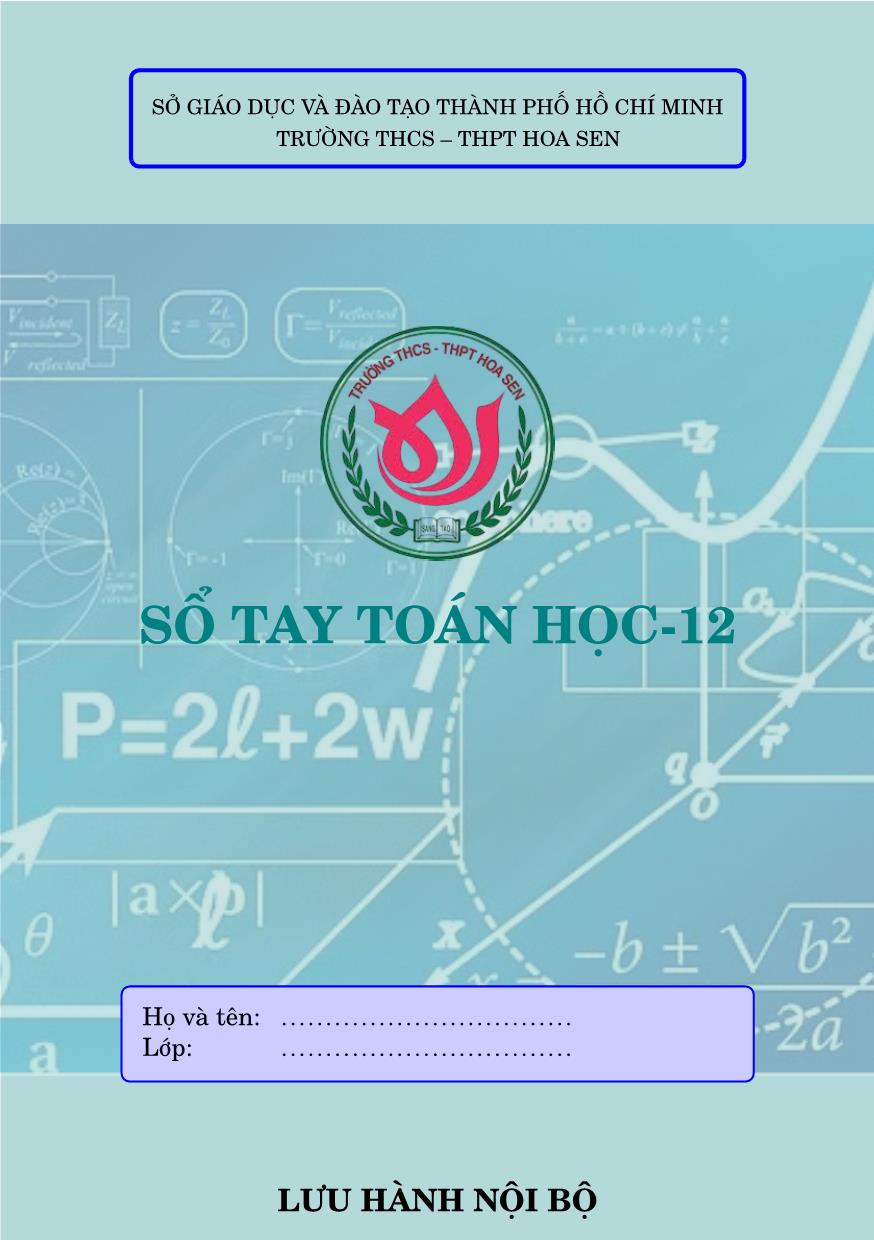 Sổ tay Toán học Lớp 12 trang 1