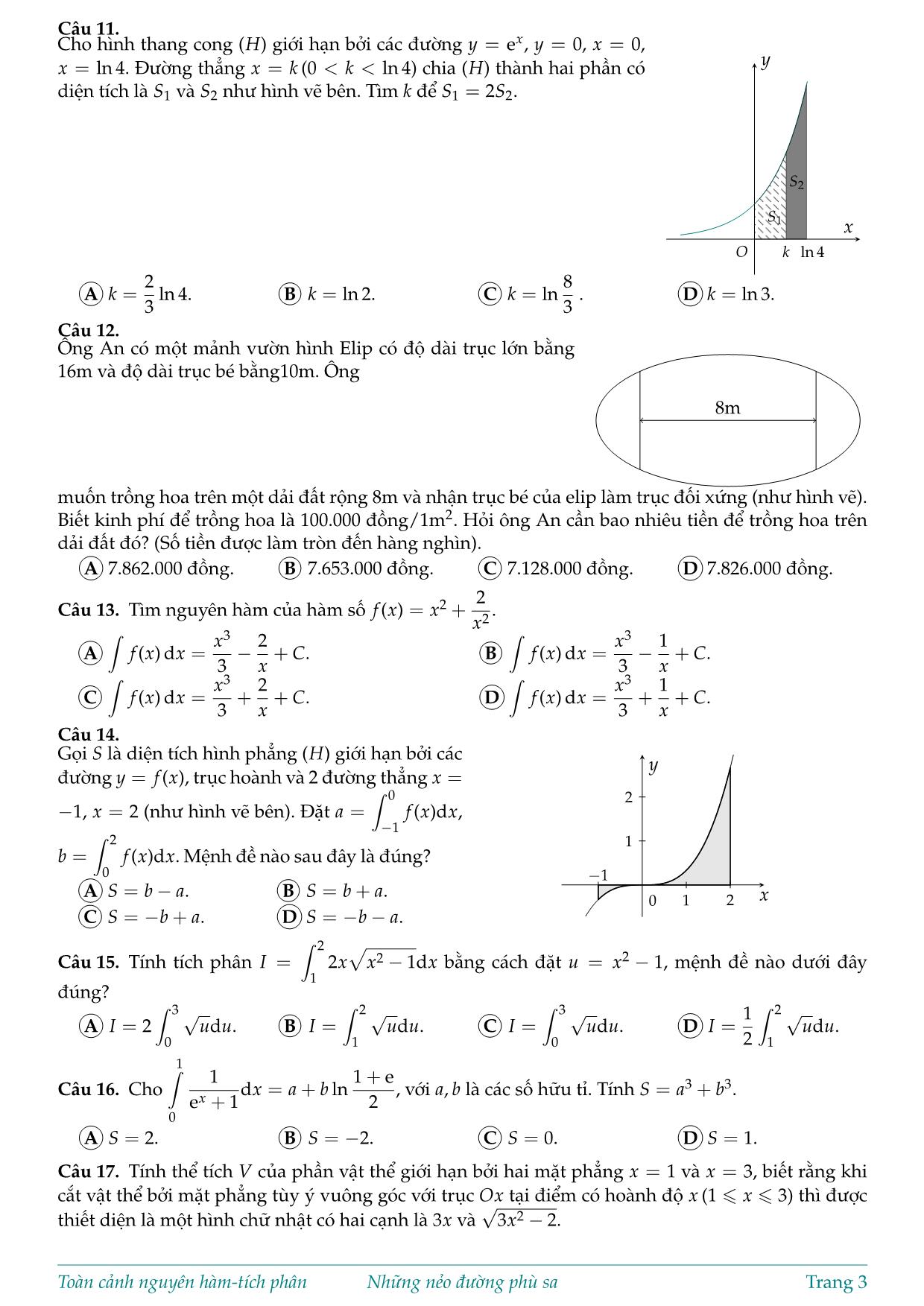 Tài liệu Toàn cảnh Nguyên hàm - Tích phân ứng dụng tích phân trang 3