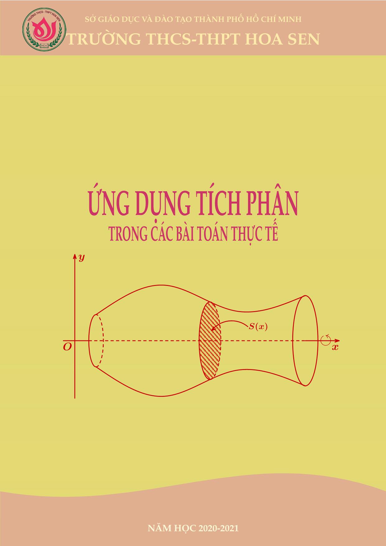 Ứng dụng tích phân trong các bài toán thực tế trang 1