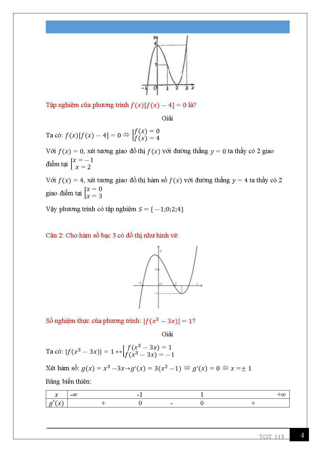 Các bài toán liên quan đến đồ thị hàm số (Có lời giải) trang 4