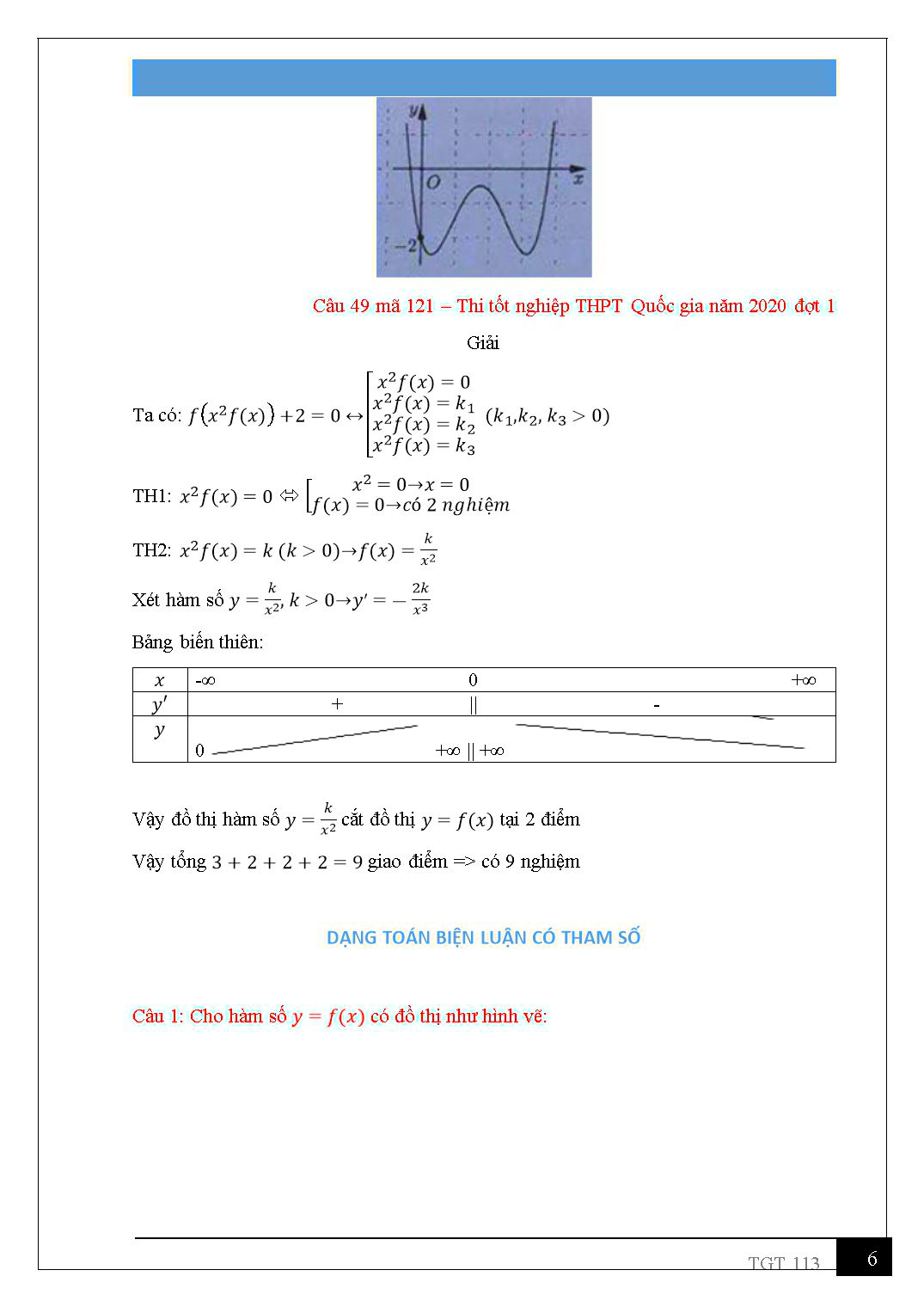 Các bài toán liên quan đến đồ thị hàm số (Có lời giải) trang 6