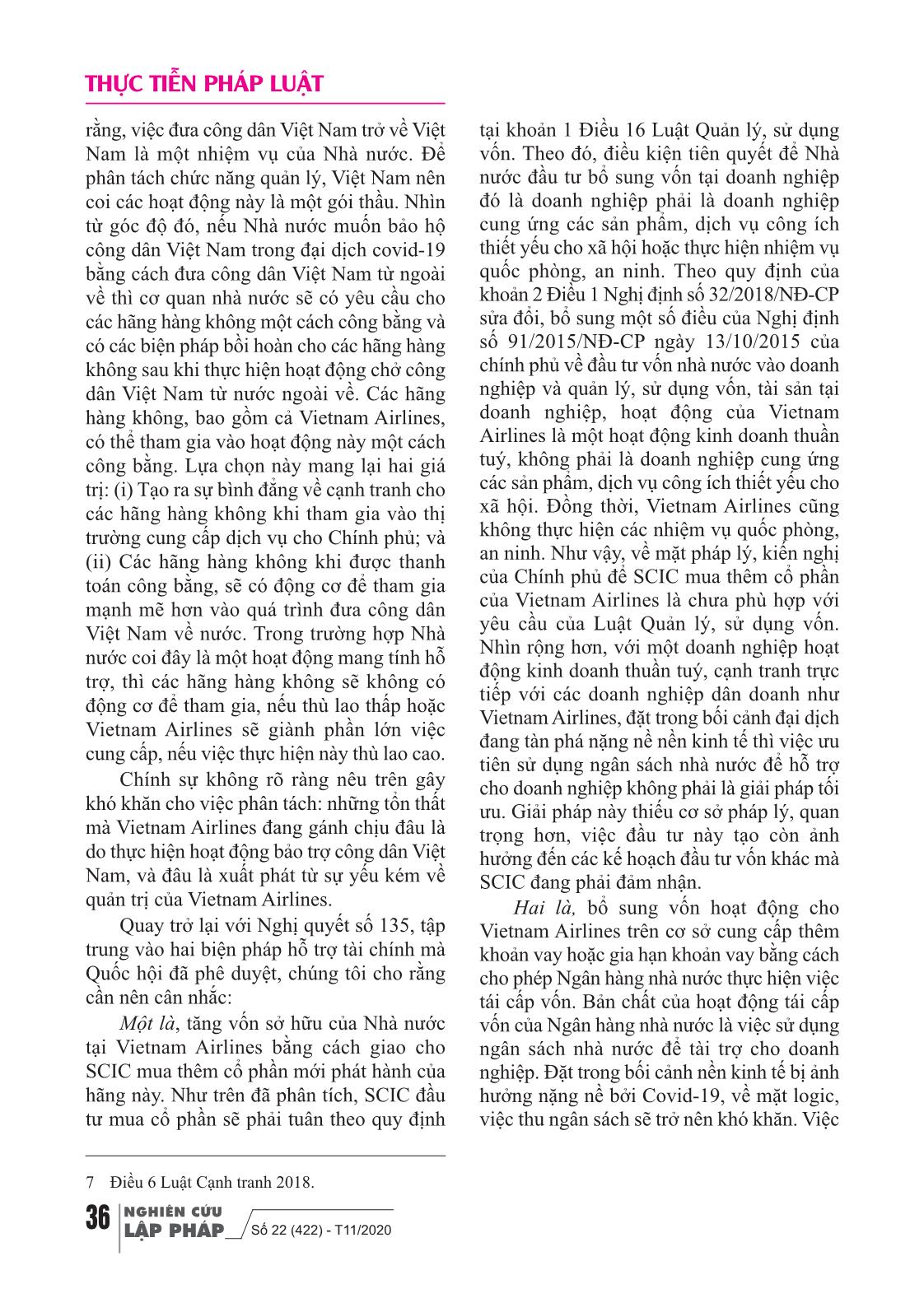 Vấn đề pháp lý phát sinh từ việc hỗ trợ hãng hàng không Quốc gia Việt Nam trang 4